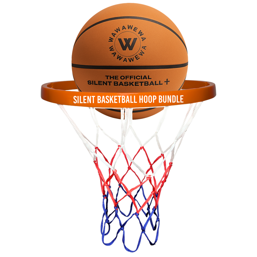 The Official Silent Basketball (Size 7) Bundle with Hoop