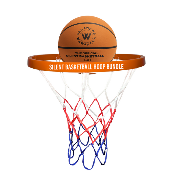 The Official Silent Basketball (Size 3) Bundle with Hoop